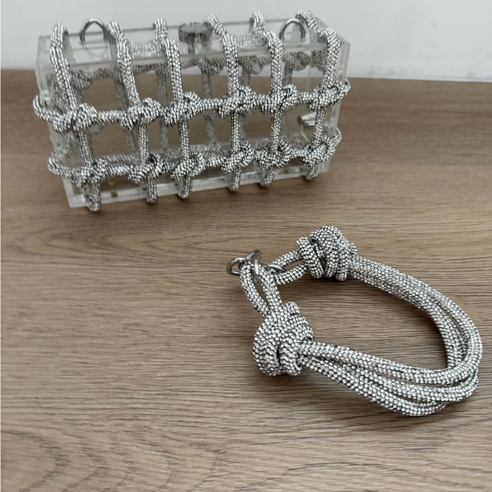Cult Gaia Bess Caged Embellished Box Shoulder Bag - Picture 2 of 7